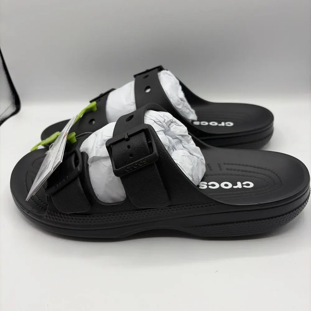 Crocs Saturday Sandals Black Buckle Limited Edition Men’s Sz 11 EU 46 NWT